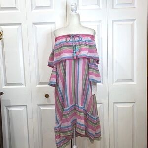 Adrift Striped Boho Off The Shoulder Amity Dress